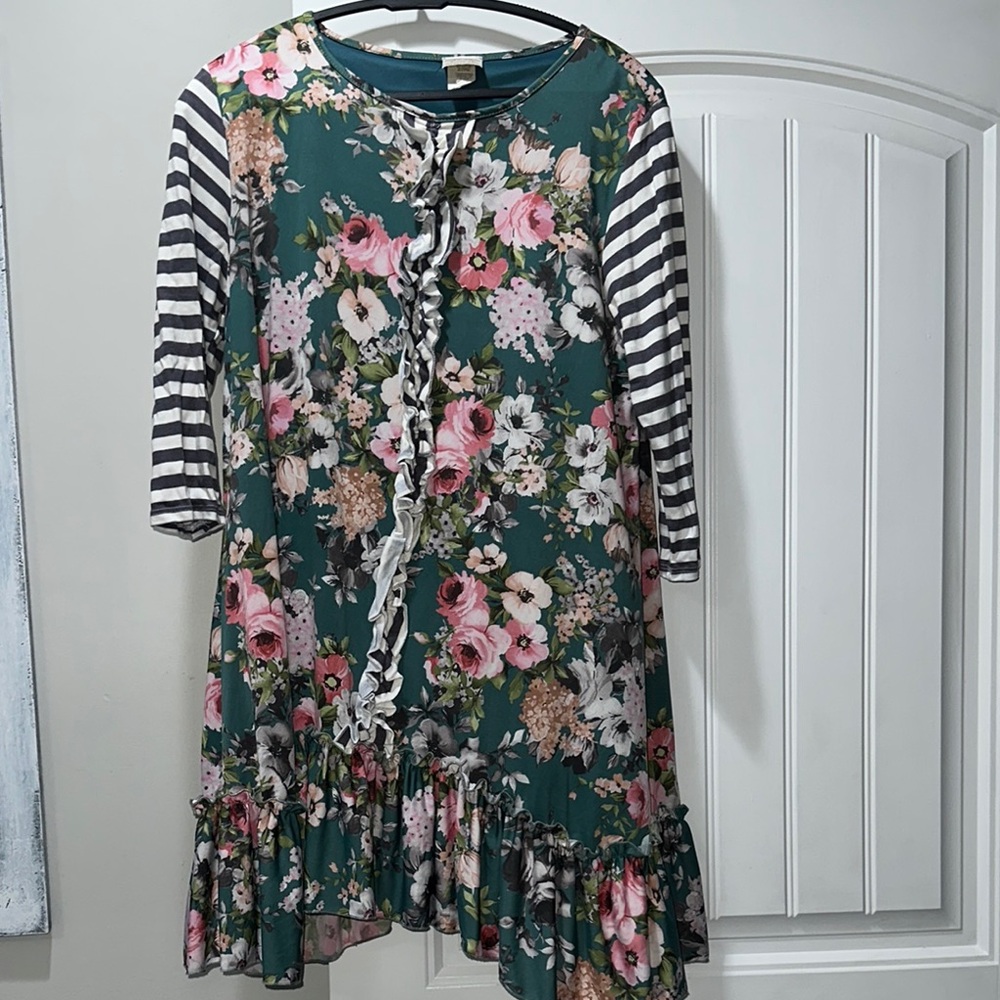 Zadie Bs Floral and Striped Dress